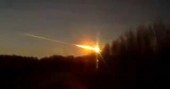 Momento preciso de caída de meteorito en Rusia